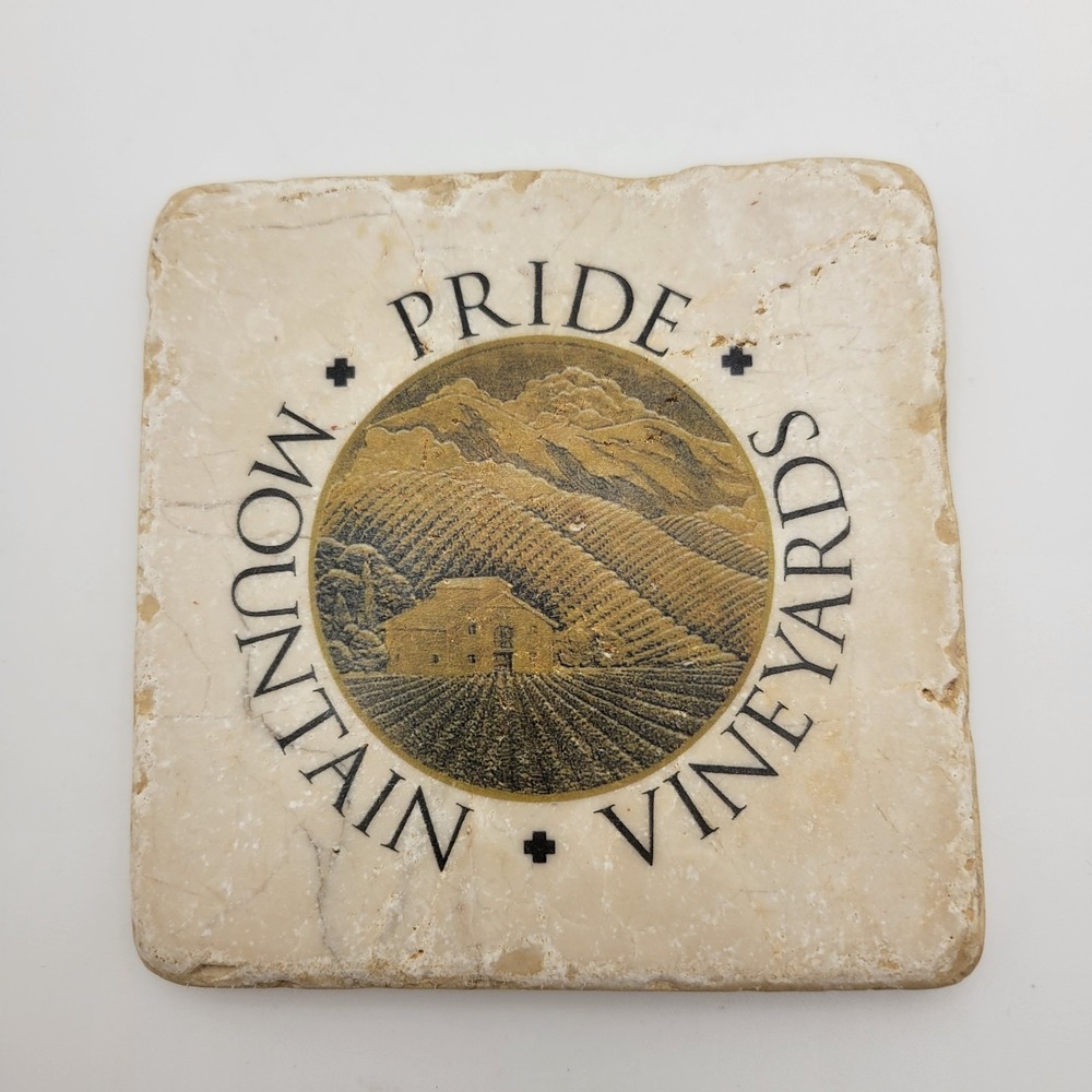 Pride Mountain Vineyards Tumbled Marble Coaster ARTandStone Rustic 3.75"